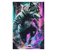 Hard Jigsaw Puzzle for Adults 75x50cm/1000pcs Urban Wolf in Neon Puzzles for Adults Toy Wall Decor Hand Speed Race Educational Challenge 75x50cm/1000pcs