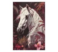 Hard Jigsaw Puzzle for Adults 75x50cm/1000pcs White Arabian Horse Teenagers Puzzles DIY Toys Difficult Hard Great Gift for Gaming 75x50cm/1000pcs