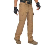 HARD LAND Men’s Waterproof Cargo Trousers Ripstop Work Tactical Combat Pants with Elasticated Waist for Walking Hiking Airsoft Coyote Brown Size30W×32L