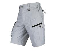 HARD LAND Men's Cargo Shorts Stretch Waist Lightweight Work Shorts Ripstop Tactical Shorts for Hiking, Military, Hunting (Light Grey, 40)