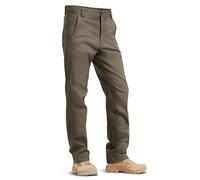 HARD LAND Men's Tactical Trousers Military 11 Pockets Ripstop Breathable Casual Cargo Work Trousers with Adjustable Waist Khaki 46W*32L