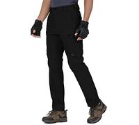 HARD LAND Men's Tactical Trousers Ripstop Water Resistant Cargo Trousers Lightweight Hiking Work Trousers with Reflective Strip Black