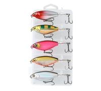 Hard Lures for Perch Fishing - Compact Saltwater Lures | Compact Swimming Lures 5 Pieces for Brook River and Sea as Artificial Fishing Lures