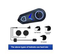 (Hard Microphone) Z19 Motorcycle Bluetooth Helmet Headset 5.3 Waterproof High Bass Headphone Roise Reduction Earphone With RGB Light For Skiing Riding