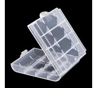 Hard Plastic Battery Storage Box for AA and AAA Batteries - Holds 4 AA or 5 AAA, Compact 67 x 60 x 18 mm Organizer for Home, Travel & Cam