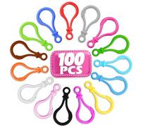 Hard Plastic Clips Lobster Claw Hooks - 100 pcs Mixed Plastic Backpack Clasp Hook for Key Chain, Ring Keyring, Toy, Chain Clasp