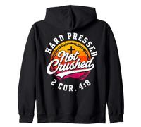 Hard Pressed Not Crushed 2 Corinthians 4:8 Christian Zip Hoodie