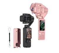 Hard Protective Case for DJI Osmo Pocket 4P, All-Inclusive Gimbal Screen Lens Protection Cover with Anti-Lost Strap, Anti-Drop Dustproof Storage for Pocket 4 Pro (Pink)