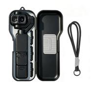 Hard Protective Case for DJI Osmo Pocket 4P, Portable Carrying Bag with 3 Filters Storage Slots and Wrist Strap, Full Silicone Liner Shockproof Anti-Scratch Camera Cover for Outdoor Shooting, Black