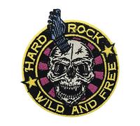 Hard Rock Wild and Free Skull Iron-On Patch | Rocker Iron on Patches, Guitar Patch, Embroidery Patch, Ironable Patch, Badges Finally Home