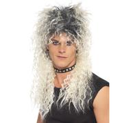 Smiffys Hard Rocker Wig, Blonde Long Tousled, 1980's Fancy Dress, Adult Dress Up Wigs