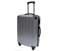 Hard Shell 4 Wheel Spinner Suitcase Set Luggage Trolley Case Cabin Hand Silver (Medium 24")