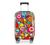 Hard Shell 4 Wheel Suitcase Set Flower Print Luggage Lightweight Cabin Travel