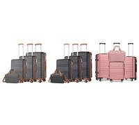 Hard Shell ABS Suitcase and Travel Bag Set: 28 Inch Suitcase and Travel Bag/Black and Brown/Two
