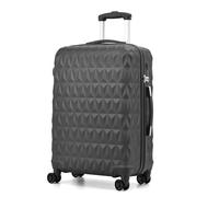 Hard Shell Cabin Carry On Suitcase 55 cm 2.5 kg 35 litres 4 Wheels with Built in 3 Digit Combination Lock, Approved for Ryanair, easyJet, British Airways & More (Dark Grey)