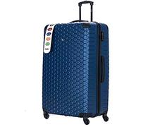 Hard Shell Case ABS Travel Luggage Suitcase 4 Wheel Spinner Trolley Baggage Bag Combination Lock 4 Corner Swivel Wheeled (32 Inch 88 x 57 x 31.5cm, 135L, 5.2 Kg, Navy Blue)