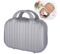 Hard-Shell Cosmetic Case, 13 Inch Portable Makeup Travel Case, Small ABS Carrying Suitcase with Elastic Band, Hand Luggage Bag Organizer for Cosmetics, Anti-Slip Pads for Travel