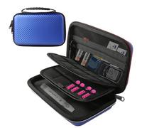 Hard Shell Diabetic Supplies Organizer Insulin Travel Carrying Case Bag for Lancets, Blood Sugar Test Strips, Lancing Device, Pen Needles, Glucose Meter, Medication, Pills, Alcohol Wipes Swabs (Blue)