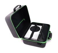 Hard Shell Game Console Carrying Case for Series X, Water Resistant EVA Material, Secure Straps, Dual Zippers, Padded Top Handle, Detachable Shoulder Strap, Custom Compartments,