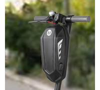 Hard Shell Handlebar Bag - 2L Waterproof EVA Bike Front Bag | Portable Double Zipper Storage Pouch for Electric Scooter, Mountain & Road Bike, Night Riding Reflective Design, Black, 1 Piece