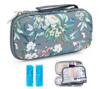 Hard Shell Insulin Case - Medicine Cool Bag with 2 Ice Packs, Diavy Insulin Pen Case, Insulin Cooler Travel Case for Diabetes Supplies by YOUSHARES (Grey Camellia)