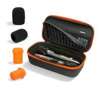 Hard Shell Microphone Case for JBL Wireless Two Mic System & PartyBox Wireless Mic, Carrying Travel Mics Storage Bag with 2 Microphone Cover and 2 Silicone Bases for Karaoke Stage Parties