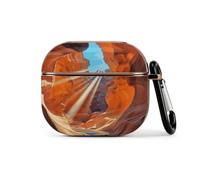 Hard Shell Protective Cover Compatible with AirPod 3 Case with Keychain | Antelope Canyon Case for AirPods 3 Case, Shockproof Bluetooth Earbuds Case Women Men for Daily Travel