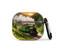 Hard Shell Protective Cover Compatible with AirPod 3 Case with Keychain | Forest Steam Car Case for AirPods 3 Case, Shockproof Bluetooth Earbuds Case Women Men for Daily Travel