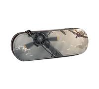 Hard Shell PU Leather Pencil Case, World War 2 Aircraft Airplane Prints Pencil Box Waterproof Pen Organizer for School, Travel, Cosmetics & Gifts