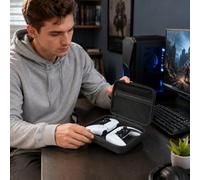 Hard Shell Shockproof Case Compatible with PS5 & PS4 Dual Controllers, Portable Travel Bag Fits 2 Gamepads, Charging Cords & Gaming Accessories, Anti-Drop Dustproof Storage Holder(Black)