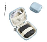 Hard Shell Storage Case Compatible with Logitech Mobi Fold Ultra-Portable Wireless Mouse, Travel Carrying Pouch with Mesh Pocket, Elastic Strap and Lanyard, Shockproof Organizer Bag, Blue
