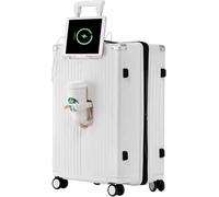 Hard Shell Suitcase with USB Charging Port Multi-Functional Travel Luggage | ABS hardshell luggage with silent spinner wheels, ideal for business or leisure trips