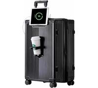 Hard Shell Suitcase with USB Charging Port Multi-Functional Travel Luggage | ABS hardshell luggage with silent spinner wheels, ideal for business or leisure trips