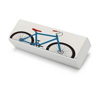 Hard Shell Sunglasses Case Waterproof Bicycle Schematic Eyeglass Case with Cleaning Cloth Magnetic Soft PU Leather Protective Sleeve Lightweight Eyewear Pouch for Reading Driving Computer Glasses