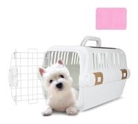 Hard-Sided Plastic Dog and Cat Kennel,Two-Door Pet Carrier, Plastic Wire Door, Top or Front Loading,Pets up to 22LBS,Fully Breathable, Perfect for Traveling/Hiking/Camping/Veterinary Visits