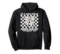 Hard Spikin' Power Servin' Volleyball Girl Coquette Bow Pullover Hoodie