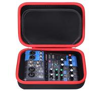 Hard Storage Case Compatible for YAMAHA MG06X/MG06 6-Input/AG03/AG03 MK 2/AG06MK 2 Stereo Mixer, Protective Hard Shell Carrying Bag(CASE ONLY) (Black+Red)