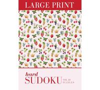 Hard Sudoku: Pretty Travel Size Vintage Pink Fruits Sudoku Puzzle Large Print (Travel Sudoku - Hard)