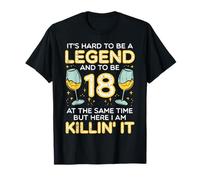 Hard To Be Legend 18 Years Old Funny 18th Birthday Bday T-Shirt