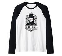 Hard to Kill Since 1869 - Rasputin with Glowing Eyes Raglan Baseball Tee