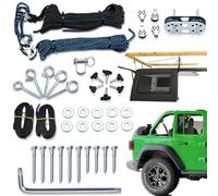 Hard Top Removal Lift for Jeep Wrangler - Top Lift Hoist for Jeep JL JK Models and Ford, Single Person Operation Roof Lift, Safe Anti-Drop System, Supports 8-16 ft. Ceiling, Bonus 6 T Knobs