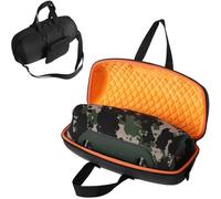 Hard Travel Case for JBL Xtreme 5 Portable Speaker, Protective Carring Case Storage Bag Pouch with Shoulder Strap and Zipper Pocket Bag for JBL Xtreme5 Speaker Accessories (Black+Lined Orange)