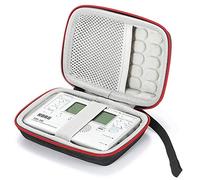 Hard travel case for Korg TM-50 / TM-60BK Tuner Metronome and Clip on Microphone, Protective Carrying Storage Bag - Black (Gray Lining)
