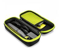 Hard Travel Case for Philips Norelco OneBlade, Black and Green | Lining for Traveling, Durable Trimmer Organizer Storage Bag for Accessories Such As Chargers, Batteries, Blades