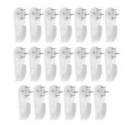 Hard Wall Picture Frame Plastic Hooks Hangers 4-Pin Extra Large Pack of 20 White