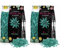 Hard Wax Beads for Hair Removal, Black Azulene Stripless Film Formula for Coarse Hair, Face Legs Armpits Bikini Line, Professional Quality for Women and Men, Dermawax, Made in Italy, 1kg (Pack of 2)