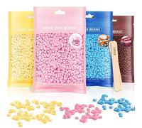 Hard Wax Beads, Hard Wax Beans 400g Hard Wax Hair Removal with 10 Pcs Wood Sticks - Painless at Home for Woman Men for Full Body Brazilian Bikini Face Legs Eyebrow