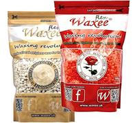 Hard wax stripless hot film wax, WAXEE FLEX, 500g Rose + 500g White Chocolate. Total 1000g (1kg)
