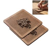 Hard Wooden Tray Puzzles - Mind Bending Fractal Jigsaw for Adults, Irregular Shape Brain Teaser, Portable Challenge, Family & Friends Logic Game, Gift Idea Brain Teaser for Travel (A-2PC)