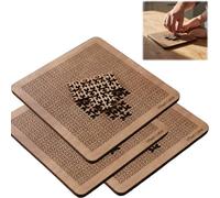 Hard Wooden Tray Puzzles - Mind Bending Fractal Jigsaw for Adults, Irregular Shape Brain Teaser, Portable Challenge, Family & Friends Logic Game, Gift Idea Brain Teaser for Travel (A-3PC)